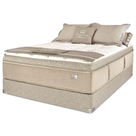 Queen Pillow Top Pocketed Coil Mattress and Foundation